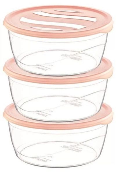 Rasanet Storage Container Karizma Round 3Pcs No:2 Royaleks-Çnk2149
