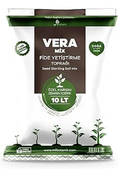 Mu Art Ahşap Mf Botanical Seedling Growing Soil 10 Liters Seed Germination Mortar Cocopeat, Perlite, Earthworm Fertilizer