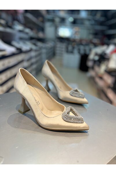 Alphus Pantofi eleganti cu toc Kriste Bell din satin cu piatră importată