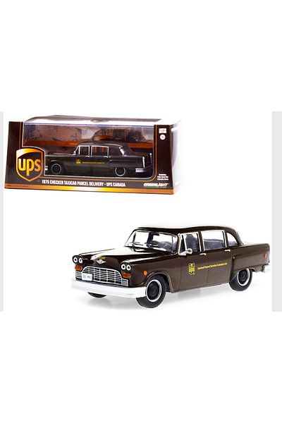 Greenlight 1975 Checker Taxi Cab Parcel Delivery، UPS - Greenlight - 1/43 مقياس Diecast Model Car