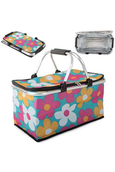 TECOS Cos De Picnic Termic, , Pliabil, Dimensiuni 44x23x22cm, Multicolor