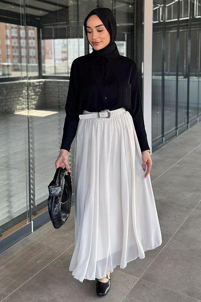 julude Πέτρινη Ζώνη Hijab Φούστα σιφόν