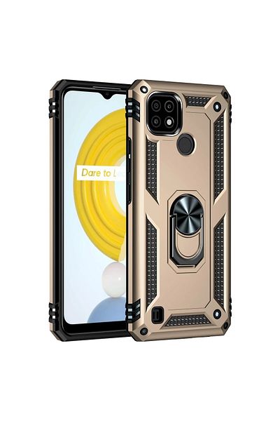 NewFace Realme C21 Case Sofia Ring Silicone Cover - Gold Alsat