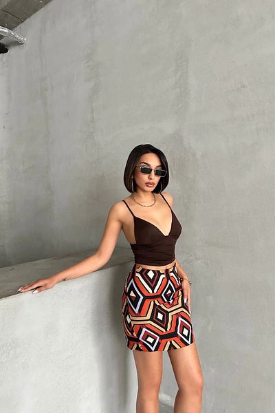 bacc Women's Multi Ethnic Patterned Skirt Bchn- 2525470
