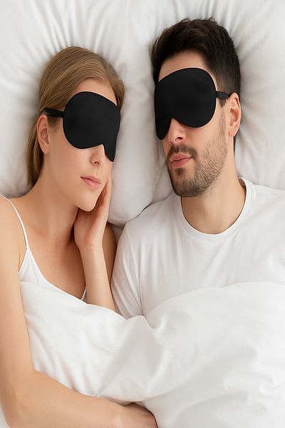 HASBY Set de 2 benzi negre pentru dormit – Mască pentru ochi rezistente la lumină Ochelari de protecție confortabili pentru femei și bărbați