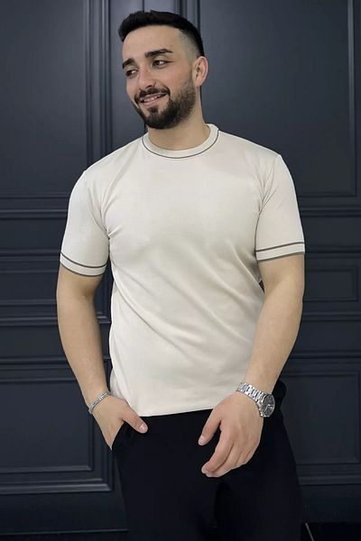 MİSHAR İTALİA Ανδρικό πλεκτό μπλουζάκι Koyutaş Crew Neck