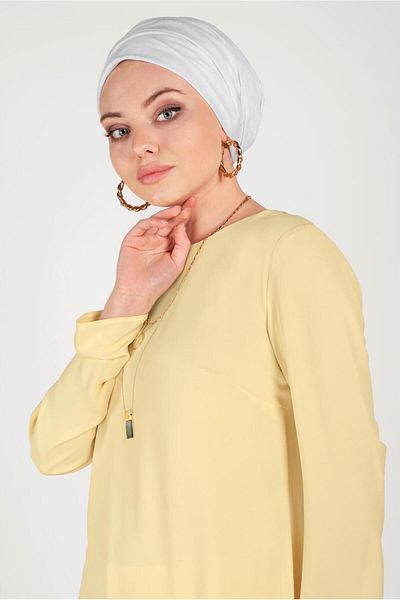 Alvina Tunic with Pleated Skirt and Zipper - Back 40538