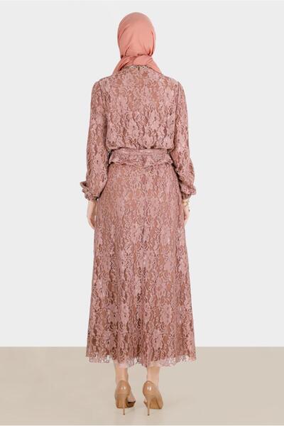 Alvina Belted Lace Double Skirt Suit 42844