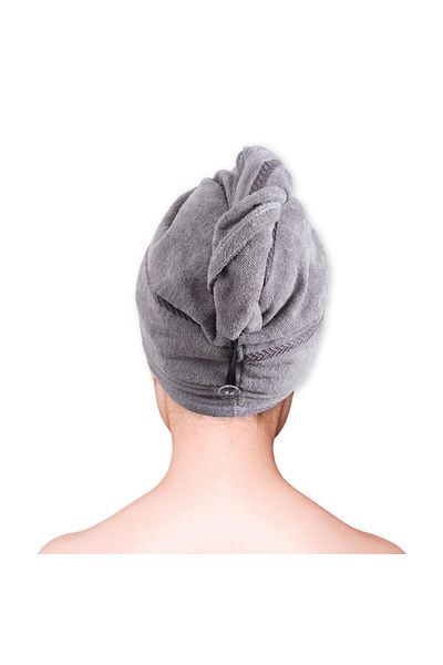 Revora Cotton Head Towel-Hair Drying Cap & Buttoned