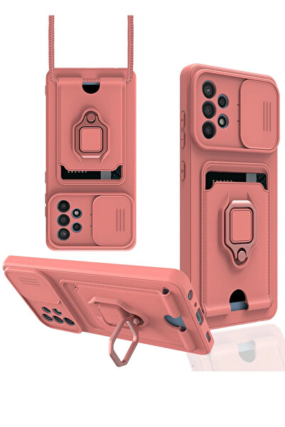 NewFace حافظة سامسونج جالاكسي A72 من السيليكون مع حلقة زيما لبطاقة العمل - ور...