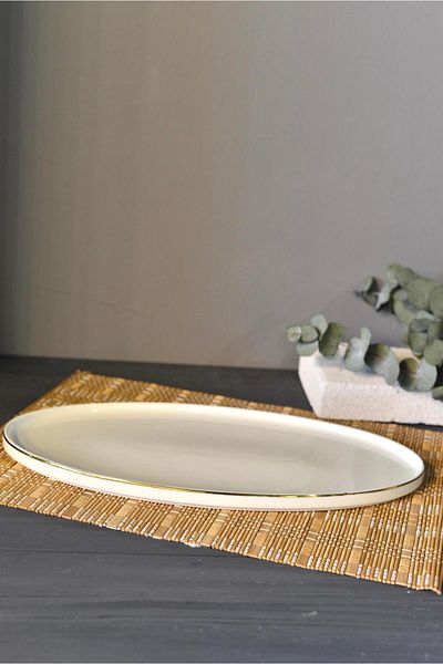şirin eşyalarım Bone Porcelain Large Boat Plate
