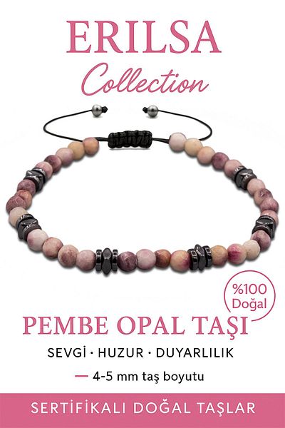 Erilsa Certified Faceted Terahertz – Pink Opal Stone Bracelet (Thin Model) – Compassion, Emotional Healing and Yu