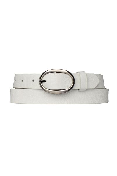 GoDeri 100% piele naturală, argintiu mat, cataramă ovală, curea subțire pentru femei, alb lapte, 3 cm=3 cm-kdn-39-nik.ov