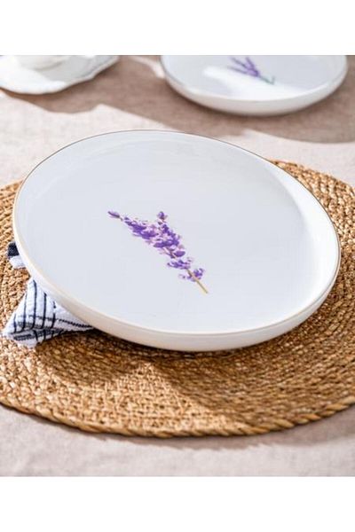 şirin eşyalarım Lavend Royal Porcelain Round Plate / 1 Piece 22 cm
