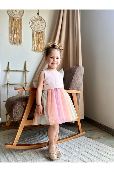 penu baby kids Salmon Top Matte Satin Six Color Skirt Girl's Baby Girl Dress