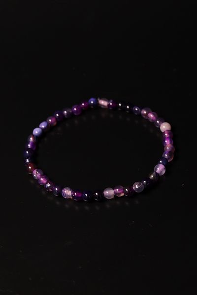 CessNova Certified 100% Genuine Purple Agate 4 mm Bracelet
