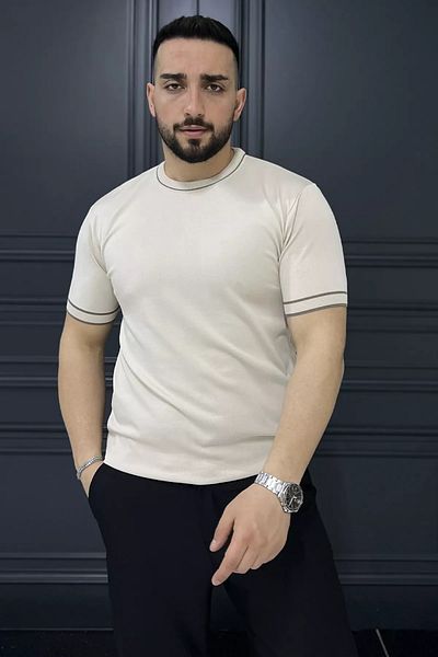 MİSHAR İTALİA Ανδρικό πλεκτό μπλουζάκι Koyutaş Crew Neck
