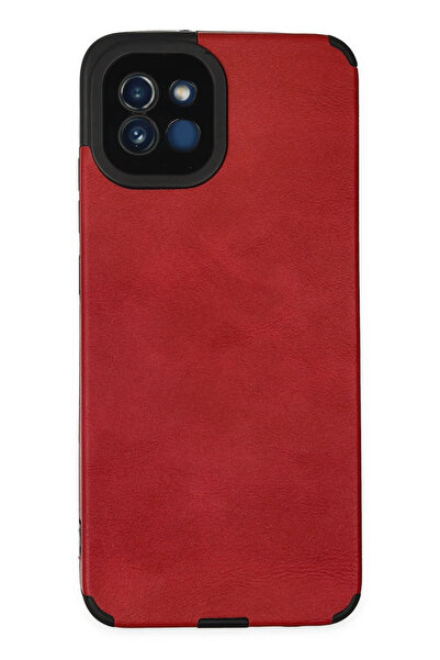 NewFace حافظة سامسونج جالاكسي A03 حلقة جلد سيليكون - أحمر 1494817709