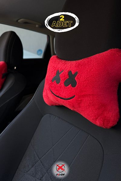 Oxlade Armchair Headrest 2-Piece Premium Embroidered for Car, Office and Gaming Chair |   28X19 cm Pillow Set