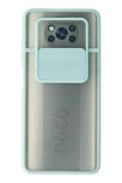 NewFace حافظة هاتف Xiaomi Pocophone X3 مصنوعة من السيليكون المنزلق للكاميرا -...