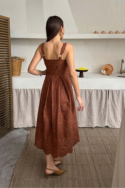 Store Scallop Embroidered Suspender Dress