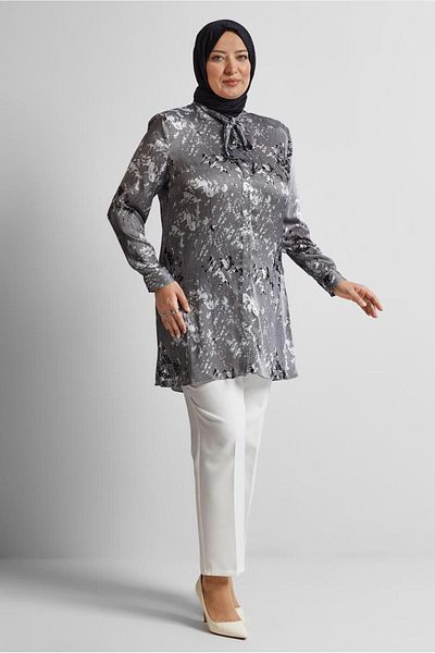 Alvina Patterned Satin Tunic 20707