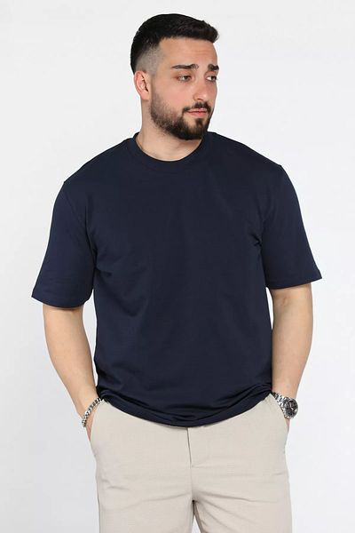 MİSHAR İTALİA Ανδρικό μπλουζάκι με λαιμόκοψη Navy Blue