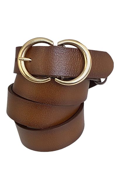 GoDeri Тънък дамски колан C?Tosado от естествена кожа с катарама=3cm-kdn-37