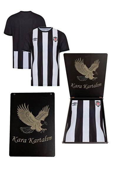 Beşiktaş Beşiktaş Lisanslı Çubuklu Forma Hediyelik Ahşap Kutulu Kara Kartalım