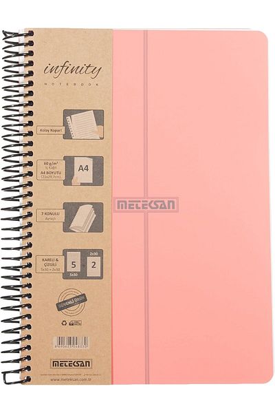 STOREMAX Jvnnastore Infinity Pastel Series, A4, 7 Subject (5 Squares, 2 Lines) 210 Sheets Pp Cover Spiral