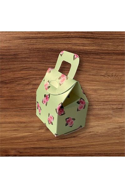STOREMAX Bag Rose Patterned Box Candy Box Henna Box Turkish Delight Box 25 Pieces