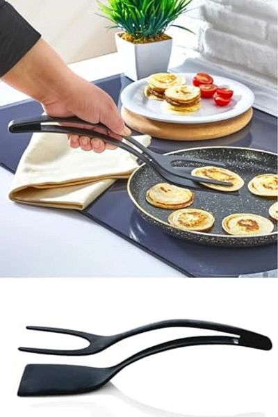 STOREMAX Sellbuystore 1 Piece Practical Fireproof Non-Stick Teflon Tongs Spatula - 220 Degree Resistant Teflo