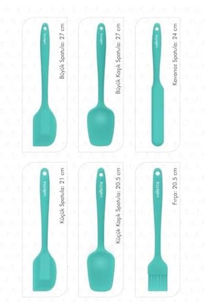 STOREMAX Jvnnastore Drongo Heat Resistant Fireproof Non-Stick Silicone Spatula Set 6 Pieces Turquoise Trendyf