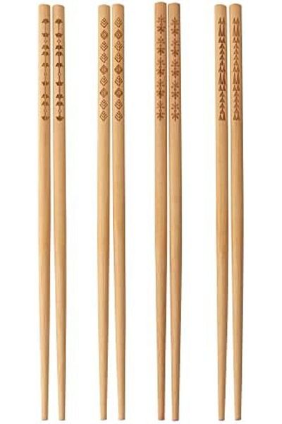 STOREMAX Sellbuystore Trebent Chopsticks, 4 Pairs, Bamboo 1053513