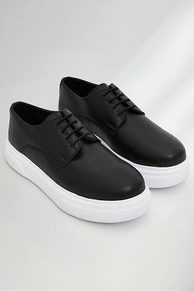 Rakerplus Derby Black Matte White Sole Pantofi clasici pentru copii