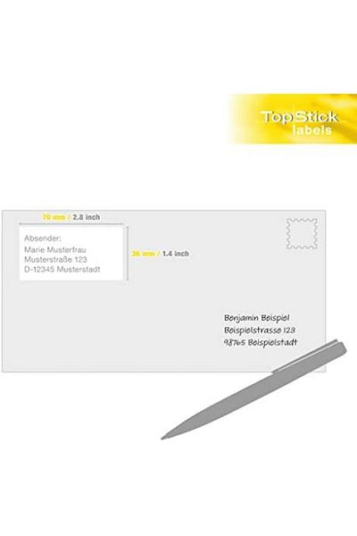 STOREMAX Muartshop 8705 Address Labels, 100 Sheets, 70 X 36 Mm, 24 Per A4, 2400 Pieces, Self-Adhesive