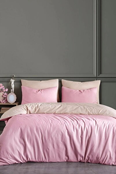 Sheri Home Tekstil Pure Gül Kurusu Çift Kişilik Nevresim Seti %100 Pamuk.888
