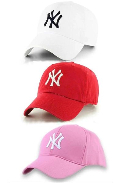awix Sports Unisex Ny Embroidered Cotton Back Velcro Adjustable Three-Piece Set Hat