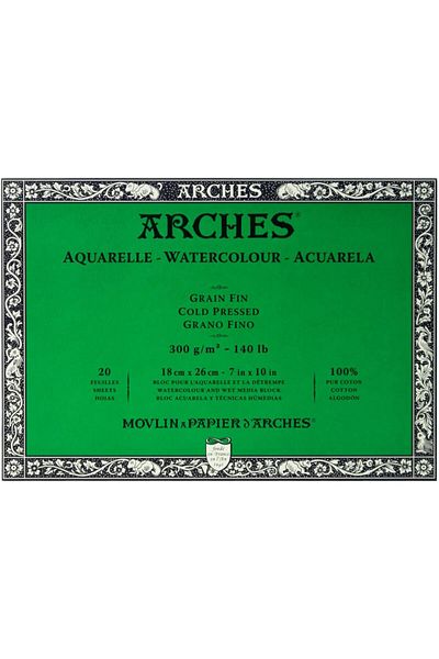 STOREMAX Jvnnastore 1795058 Blocky Watercolor Paper (18 X 26 Cm, 4 Sides Glued, 300 G/M²
