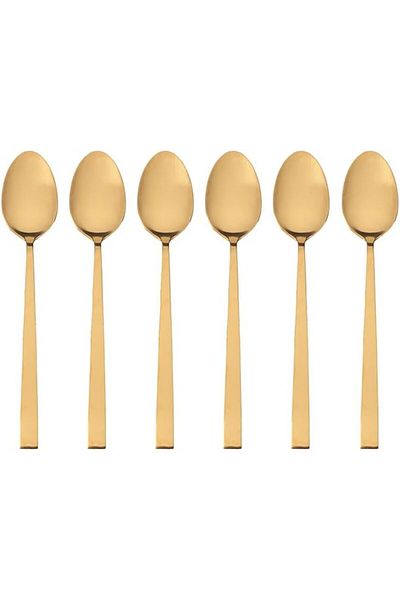 STOREMAX Jvnnastore Quantum Mat Gold Coffee Spoon 14 cm 6 Pcs Trendyfr 646268