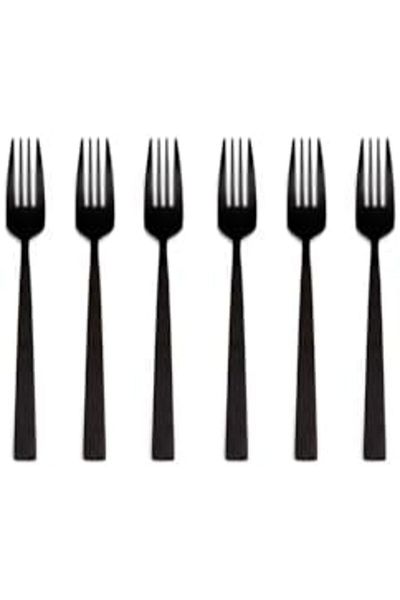 STOREMAX Sellbuystore Quantum Mat Black Dessert Fork 16cm 6Pcs 1053513