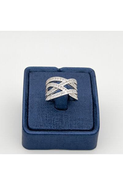 Livora Jewelry Baget Taşlı Sarmal Model Gümüş Yüzük