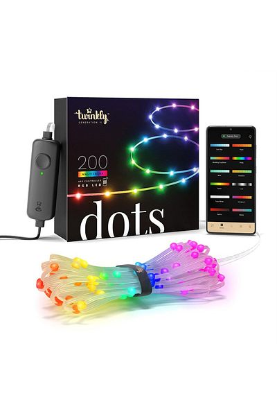 Twinkly Banda flexibila cu lumini multicolore inteligente, Twinkly Dots, control smartphone, 200 LED, RGB, 1