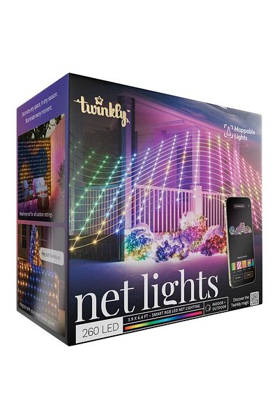 Twinkly Twinkly Net installation, 240 RGB LEDs, 1.45x 2.4 m, transparent cable, IP44