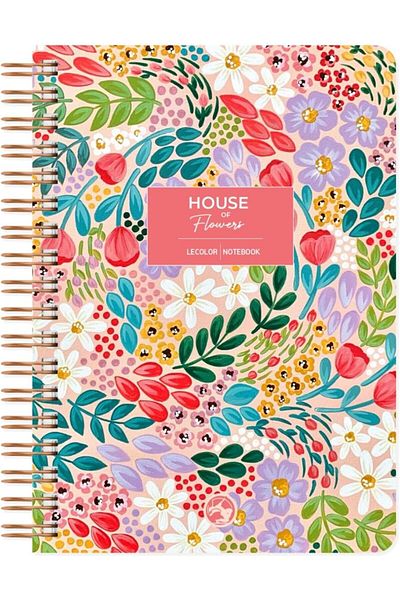 STOREMAX Jvnnastore Color Botanical Spiral Notebook Checkered Red 17X24 cm Trendyfr 646268