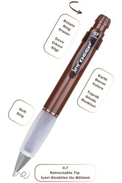 STOREMAX Daiviolastore Deep Klm & & Set with Eraser Refills 07mm Brown Dlstore 990396