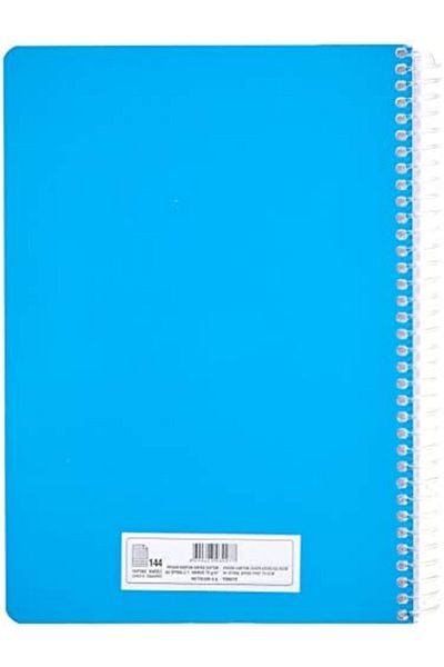 STOREMAX Jvnnastore Pruva A4 Pet Spiral Notebook with Cardboard Cover 144 Sheets - Checkered - Blue Trendyfr 646268