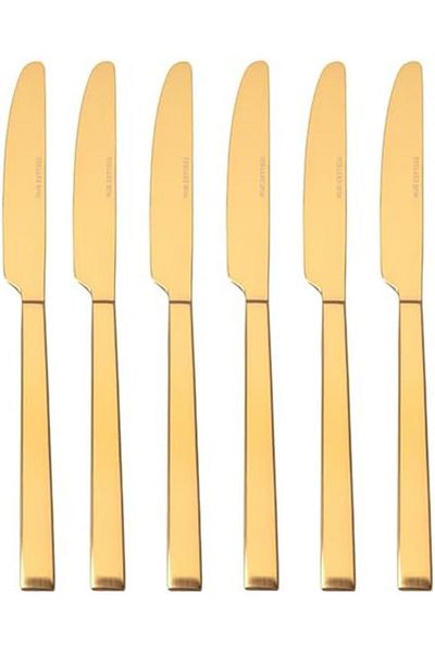 STOREMAX Jvnnastore Quantum Mat Gold Sweet Knife 24 cm 6 Pcs Trendyfr 646268