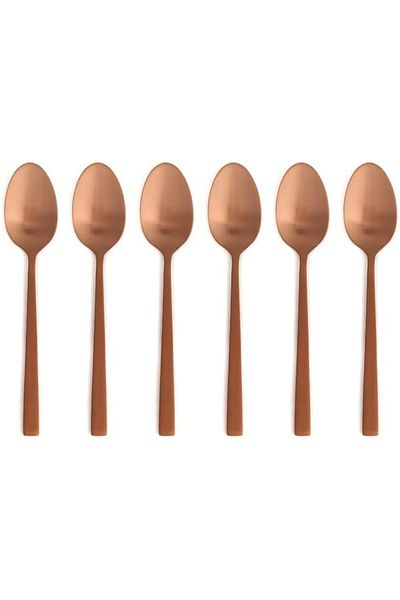 STOREMAX Sellbuystore Quantum Mat Copper Coffee Spoon 14cm 6 Pieces 1053513