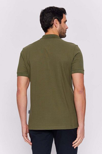 Galvanni Men's Olive Green Polo Neck T-Shirt - Vokka Olivia Night